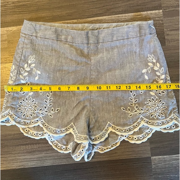 Free People Women's Gray Life's Too Short Eyelet Shorts Size 4 - Picture 9 of 11